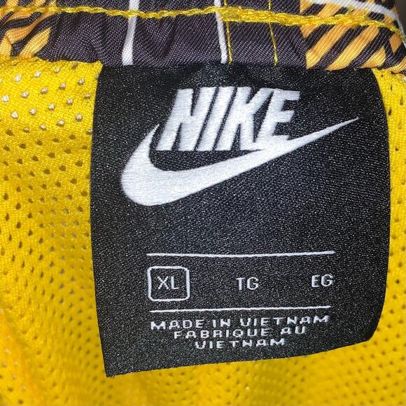 Nike Unisex Yellow Woven Plaid Track Pants Size XL Drawstring Waist Athleisure - Picture 6 of 8